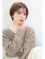 ムウ 難波(MOU)&nbsp;クールショートボブ前髪イメチェンピンクベージュ30代40代50代