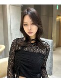 仙台レイヤーカットミディアムレイヤ韓国くびれ巻き前髪韓国巻き