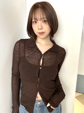 ローネス 銀座(LONESS) 外ハネレイヤーボブブラウンベージュ20代30代40代大人ボブ銀座