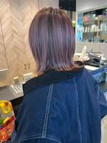 アース いわき店(HAIR&MAKE EARTH)&nbsp;ラベンダーグレージュ×切りっぱなしボブ