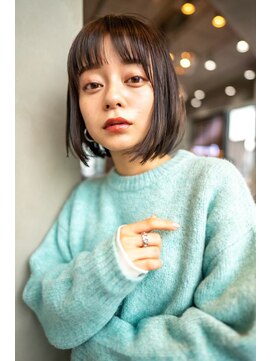 オースティン 門前仲町(AUSTIN) 大人かわいい前髪セシルカットココアブラウンフリンジウェーブ