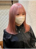 ダブルカラーピンクベージュケアブリーチハイトーン髪質改善