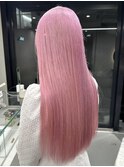 ダブルカラーピンクベージュピンクブラウンカラーレイヤーカット