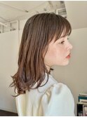 ミディアムヘアくびれヘアヨシンモリ顔周りレイヤー20代30代40代