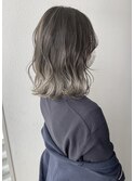 オリーブグレージュウルフマッシュレイヤーパーマ透明感カラー