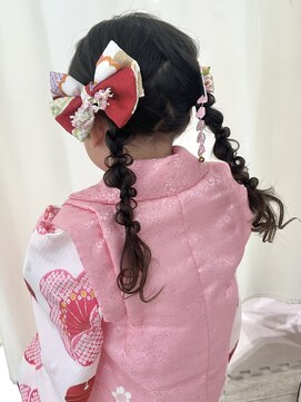 サクララ(Sakura la) ツイン編み下ろし！七五三ヘア