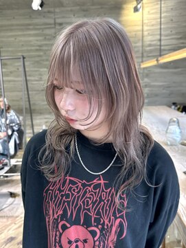 ヲタク(wotaku.) ミルクティーグレージュ顔周りレイヤーカットくすみカラー透明感