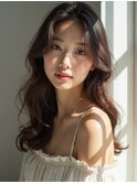 センタパートレイヤー_透明感ブリーチなしカラー調布韓国ヘア