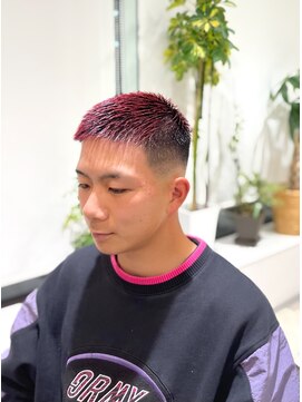 アレーズバイベニボンズ(Alaise by Beni,Bond's) 赤カラー×ボウズフェード