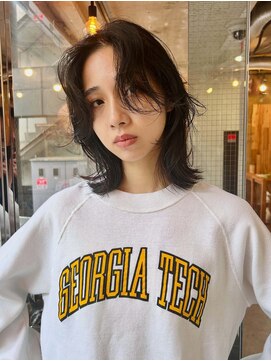 ヒュージ 三軒茶屋(huge) レイヤーボブ/ボブ/ニュアンスパーマ/顔周りカット/20代30代