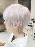 シルバーベージュ/ウルフカットダブルカラー