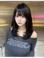 ルームバイシー 新宿(Loom. by Sea) ワンホンレイヤー×ダークブルー/丸顔/髪質改善/インナーカラー