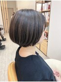ブリーチなし 透けカラー ショートボブ