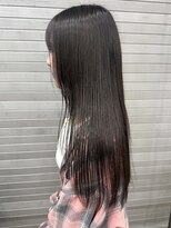 ロックス バイ マグ 松本(rocks BY MAG)&nbsp;透明感暗髪グレージュ×シースルーバングミディアムレイヤー