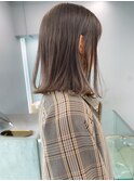 透明感グレージュミディアムボブ｜髪質改善カラー