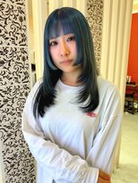 アンドファイン ヘアビューティー(＆Fine hair beauty)&nbsp;姫カット×レイヤー×ブルーエンドカラー