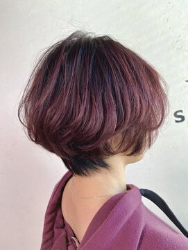 ヘアーアンドスパソシット(HAIR&SPA SOCIT) ショートマッシュ×ピンクバレイヤージュ