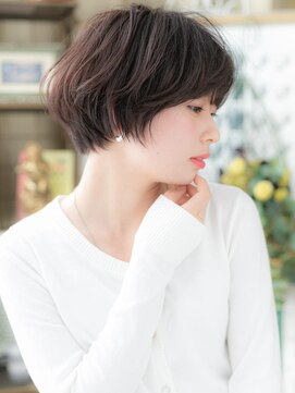 カバーヘア ブリス 川口(COVER HAIR bliss) ダークアッシュくせ毛風小顔マッシュショートT2川口20代30代40代