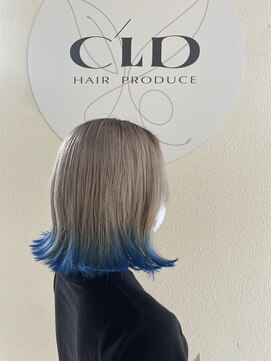 シールドヘアー 沖縄 新都心(C'LD Hair) [C'LD]ハイトーン×裾カラー×外はねボブ