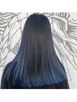 ヘアーメイク ライズ 西田辺店(Hair make rise;) ロングカラー　青