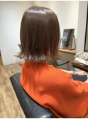★◎大人ガーリーチョコレート小顔カット外ハネボブモード
