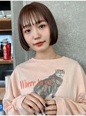 ボブに似合うミルクティーベージュ/タッセルボブ/神戸/三宮