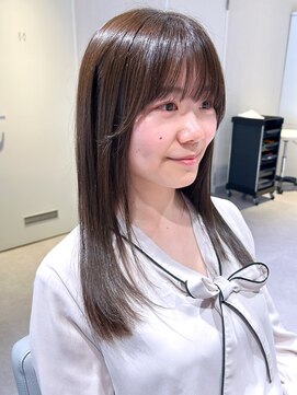 アム(amu) 髪質改善/サラ艶ロング/まろやかベージュ/酸性ストレート