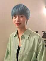 トゥコ(tuco) ペールブルー マッシュショート 青カラー ブリーチ