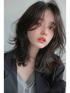 ラナ 新宿(lana) くびれヘア/ミディアム/韓国ヘア/前髪無し【lana hair 新宿】