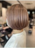 白髪があるからこそ出る透明感！くすみピンクベージュ