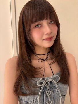 ノク 渋谷(nok) レイヤーカットショコラブラウン_イメチェン美髪外ハネボブ