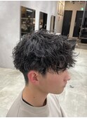 シャープな波巻きパーマ