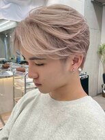 サンクマーケット 渋谷(cinq MARKET) 渋谷メンズブリーチカラーミルクティーベージュセンターパート