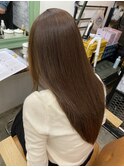 ナチュラルストレート×アッシュブラウン
