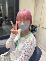 アソビセカンド 原宿(ASOBI 2nd)&nbsp;ダブルカラー/黒髪/ボブルフ/ネビージュ/原宿/前髪/ピンクカラー