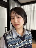 【切りっぱなしボブ×顔まわりレイヤー】