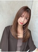 レイヤーカット/顔まわりカット/セミロング