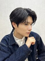 メンズヘア ガーデン 銀座(Men's hair GARDEN)&nbsp;センターパートスパイキーショートフェザーパーマダークアッシュ