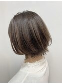 白髪ぼかしハイライト×ミルクティブラウン×イルミナ×白髪染め