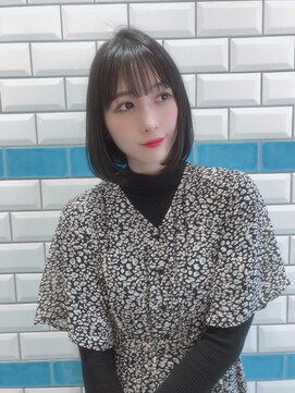 シー バイ ロンド 新宿(Sea by Lond) 【佐藤健太郎】シースルーシアーカラー切りっぱなしボブ 新宿