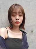20代30代小顔ひし形大人かわいいウルフミディアムレイヤー