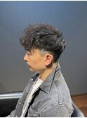 ビジネスツーブロックショート ナチュラルスペインカールパーマ