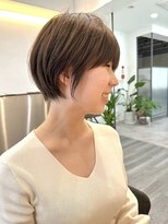 ビューエヒメ(VIEW EHIME)&nbsp;小顔カットショートボブ大人可愛いアッシュオリーブ20代30代40代