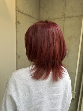 キャンバスアニュー 川崎(canvas anew.) ウルフカット　ボルドーカラー／川崎／ハイトーンカラー