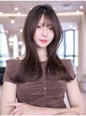 ミディアムくびれ顔周りレイヤーカット髪質改善ストレート