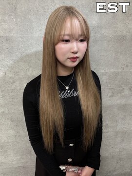 エスト 大阪梅田(EST) レミー100%/53cm☆シールエクステ60枚+ブリーチカラー