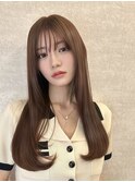 顔周りレイヤー サイドバング レイヤーカット センターパート 