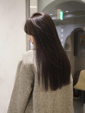 ロングヘア/ワンレン/チョコレートブラウン/こっくりブラウン