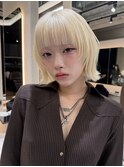 10代20代30代フェイスレイヤーショートボブ髪質改善艶髪ブロンド