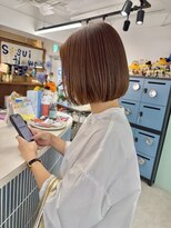 ヒビヲ 天神警固(HIBIO)&nbsp;ショートボブ切りっぱなしボブタッセルボブブリーチダブルカラー